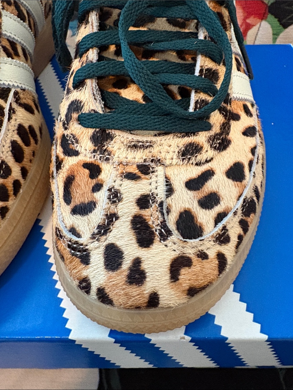 adidas Leopard Print Campus Sneakers in Tan, Black & White - Picture 8 of 13